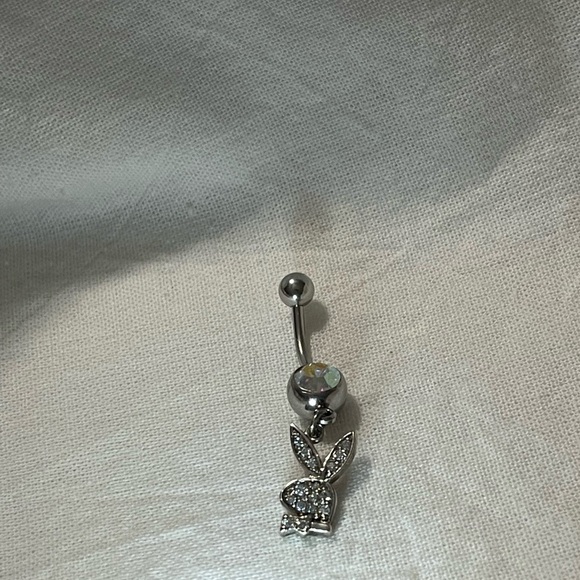PLAYBOY Navel Ring Clear Rhinestones Silver, 14G, 316L - Item# B09389424 - Picture 11 of 17